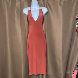 Sexy Backless Tangerine Dress